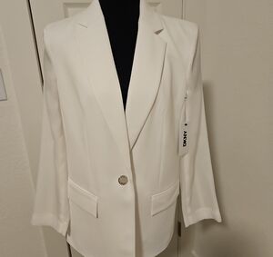 DKNY Women's Elegant White Blazer